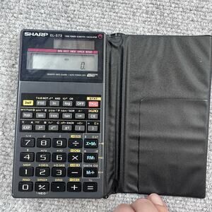Vintage Rare 1990 Sharp EL-573 Twin power scientific calculator with case Works
